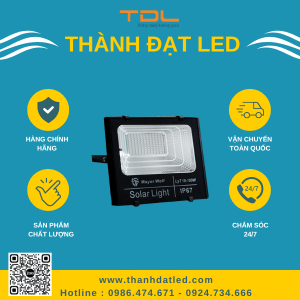 Đèn Năng Lượng Mặt Trời Giá Rẻ 100W (TDL-FNLCO100)